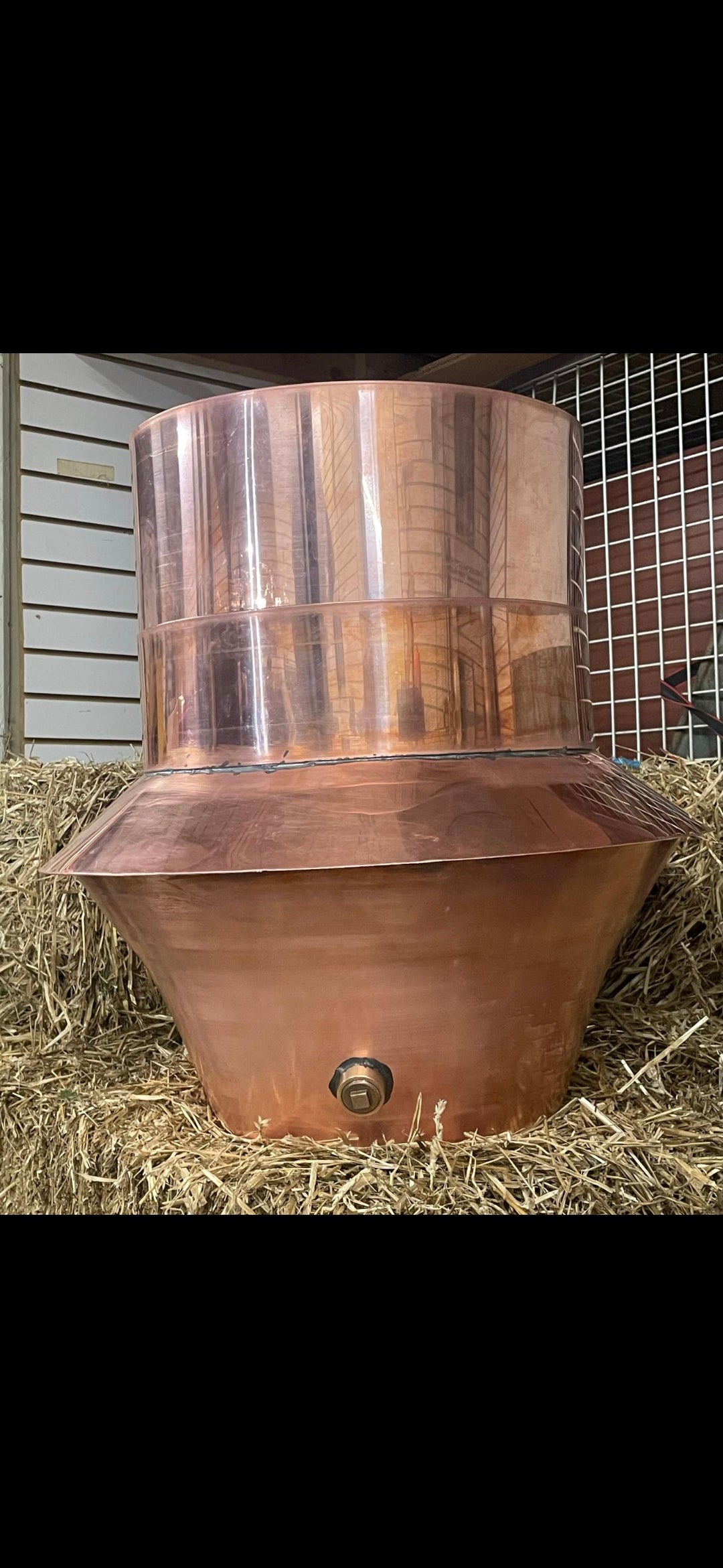 25 Gallon Grappa Style EXPEDITED Copper Distiller Pot Only But with Pipes as customer needs it.