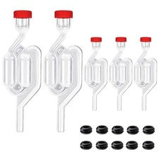 Zazolyne 5Pack Fermentation Airlock,Twin Bubble Fermenting Improved High Tran...