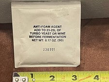 Anti-Foam Agent for Turbo Yeast or Wine before Fermentation 2 Pack 5 grams