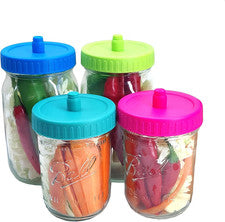 4 Pack Mason Jar Fermentation Lids - Airlock Fermentation Pickle Pipes Fermenter