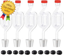 5Ct. S - Shape Airlock with # 6 Stopper 5Pcs & Grommets 10Pcs,Bubble Fermentatio