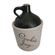 Monmouth Pottery "Cookie Jug" Cookie Jar Shaped Like Moonshine Jug 11"x 7.25"