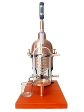 essential oils & hydrosol still alembic in copper with glass condensation coil