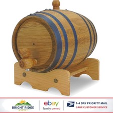 Distillery-Grade Charred Oak Barrel for Aging Spirits with 12-Page Recipe Guide