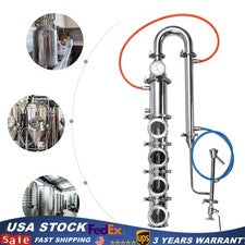 4 Inch Stainless Steel Moonshine Still Reflux Column Flute Column w/Bubble Plate