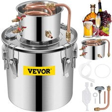 Moonshine Still Distiller 5Gal 21L Stainless Steel Water Distiller Copper Tube