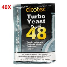 40X Alcotec 48 Hour Pure Super Turbo Yeast Home Brew 25L Spirits Making Alcohol