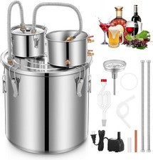 Alcohol Still 13.2Gal/50L, 3 Stainless Steel Pots Alcohol Still kit Thermometer