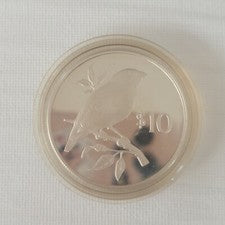FIJI 1978 Proof 10 Dollars Pink Billed Parrot Finch Silver Coin Round