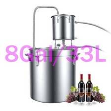 8Gal/33L Water Alcohol Distiller Moonshine Still Wine Brewing Kit Home