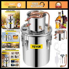 3Gal Alcohol Distiller Kit - Stainless Steel Home Brewing with Copper Tube & The