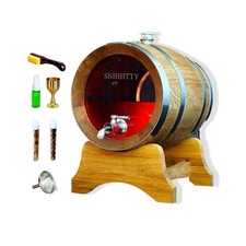 3 Liter Visualized Oak Aging Barrel with Stand, Bung & Spigot, Wooden Mini Wh...