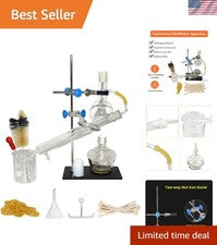 Durable Borosilicate Glass Distillation Kit - Essential Oils & Chemistry Lab Use