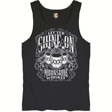 Git Yer Shine On Moonshine Whiskey Tank Top XXX Mason Jars Drinking Men's Top