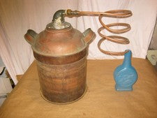 NICE Antique Copper 3-4 Gallon Moonshine Still w/Coil + SKYLAB 1 BLUE BOTTLE!!