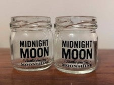 SET OF 2 - Midnight Moon Moonshine Mini Mason Jar Shot Glass North Carolina NC