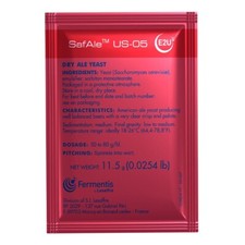 Fermentis Dry Yeast - Safale US-05 US05 11.5 G 5 gal Batch Beer Yeast - Neutral