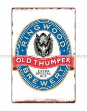 wall art Old Thumper Ale brewery keg bar subs decor metal tin sign