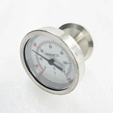 1.5" Tri-Clamp Thermometer OD50.5mm Dual Scale Gauge SS304 For Homebrew Brewing
