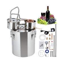 13.2gal 50L Alcohol Still Stainless Steel w/ Copper Tube & Thermometer