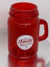 Vintage Ole Smokey Moonshine Shot Glass Large Plastic Mason Jar w/ Handle