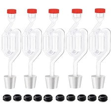 5ct. S - Shape Airlock with # 6 Stopper 5pcs & Grommets 10pcsBubble Fermentatio