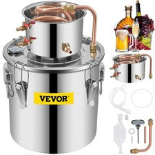 Alcohol Still 3Gal/12L Stainless Steel Alcohol Distiller Copper Tube Home Brewin