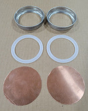 2 X Thumper Gin Basket 20oz Copper Disk, Wide Mouth STAINLESS Jar Band, Gasket