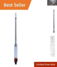 Accurate Reusable Glass Alcohol Hydrometer - 0-200 Proof for Distillers