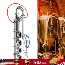 4 Inch Stainless Steel Moonshine Still Reflux Column Flute Column w/Bubble Plate