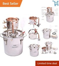 Stainless Steel Water Alcohol Distiller 3Gal Home Brew Kit for Whiskey