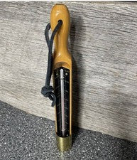 Jack Daniels Distiller's Thermometer Oak Wood Brass Logo