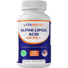 Alpha Lipoic Acid (ALA) 600mg PerServ 240Caps Vitamatic Antioxidant Brain Health