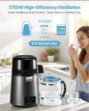 VEVOR 4L Water Distiller Home Countertop Purifier Machine 1750W Stainless Steel
