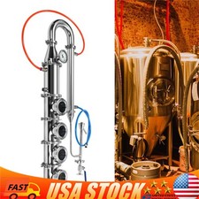 4" inch stainless moonshine still reflux column with copper bubble plate NEW
