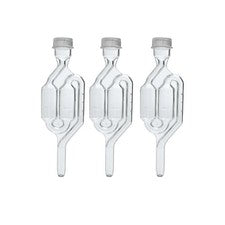 Fastrack Airlocks for Fermenting (Set of 3) | Twin Bubble Airlock, Clear