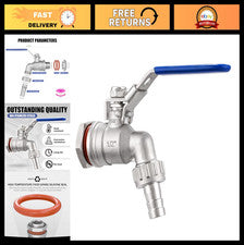 1/2" NPT Stainless Steel Ball Valve Weldless Bulkhead for Home Brew Kettle/Mash