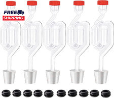 5Ct. S Shape Airlock with # 6 Stopper 5Pcs & Grommets 10Pcs Bubble Fermentation