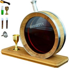 0.8 Liter Visualized Oak Aging Barrel with Stand, Bung, Wooden Mini Whiskey Barr