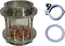 4 inch Glass Reflux Column Section with Copper Bubble Plate - Distilling Spirit