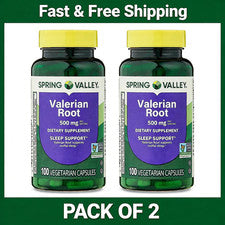 Spring Valley Valerian Root Capsules, 500 mg, 100 Count, pack of 2