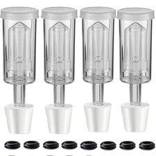 3-Piece Airlock 4 Pack 4PCS #6 Stopper and 8PCS Grommets, Fermentation Airlock