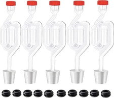 2 or 5 S - Shape Airlock with # 6 Stopper 2/5 Grommets 6/10 Bubble Fermentation