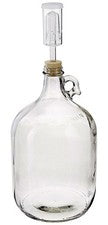 Home Brew Ohio Glass (1 Gallon) Fermenter Includes Rubber Stopper and Airlock