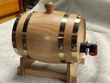 Oak Serving Barrel with Wood Stand, Mini Whiskey Barrel - Wine Bucket w/ Spigot