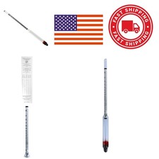 Glass Hydrometer for Alcohol 0 to 200 Proof Easy to Use Adult Beverage Tester