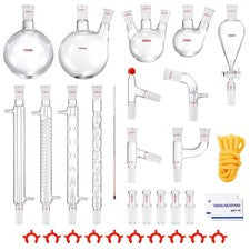 Lab Distillation Kit, 3.3 Boro Lab Glassware Distillation Kit with 24, 40 Joint