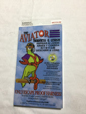 Aviator Bird Harness & Leash Large Black Parrot University Escape Proof w/ DVD