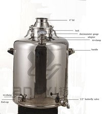 26 gallon (100L) Distilling Kettle / Boiler- Stainless Steel 304 Home Distillery