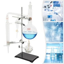 Distillation Apparatus Kit Chemistry Lab Essential Oil Distilling Glass 1000ml
